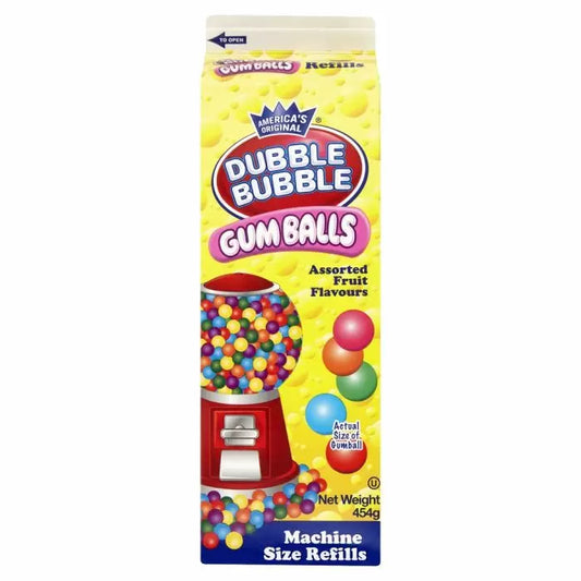 Dubble Bubble Assorted Fruit Flavors Gum Balls Refills 454g