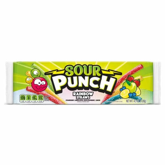 Sour Punch Rainbow Straws Tray 128g